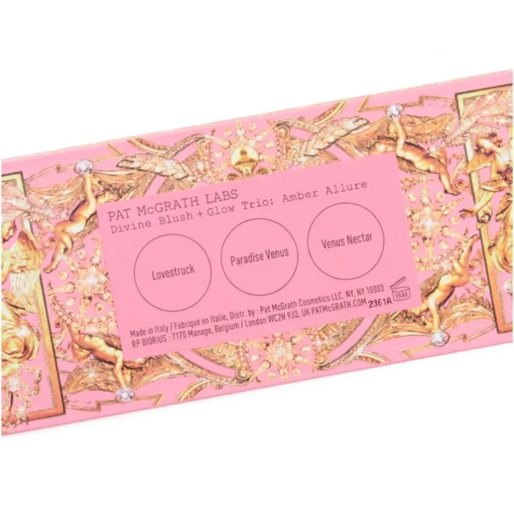 Pat Mcgrath Blush and Highlighter Trio Palette Pink, Coral, Champagne